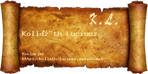 Kolláth Luciusz névjegykártya